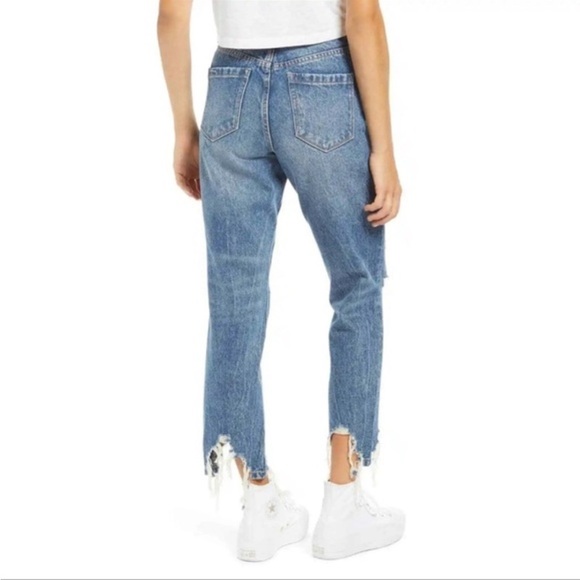 NWT BLANK NYC THE MADISON CROP GOOD VIBRATIONS DISTRESSED MOM JEANS SIZE 28 - Picture 2 of 7